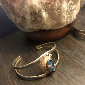 Native American Silver and Stone Bracelet